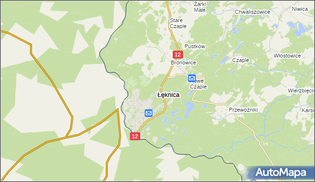 mapa Łęknica powiat żarski, Łęknica powiat żarski na mapie Targeo