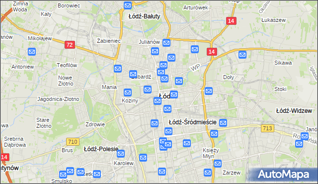 mapa Łodzi, Łódź na mapie Targeo