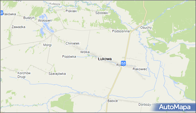 mapa Łukowa powiat biłgorajski, Łukowa powiat biłgorajski na mapie Targeo