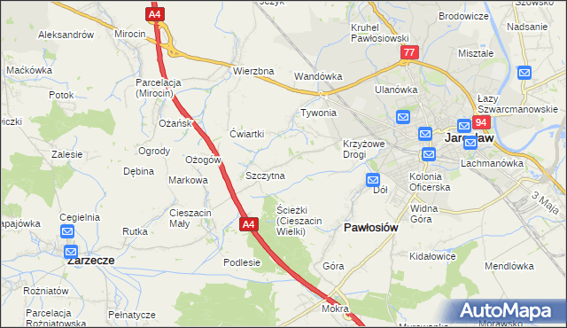 mapa Maleniska gmina Pawłosiów, Maleniska gmina Pawłosiów na mapie Targeo