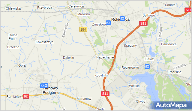 mapa Napachanie, Napachanie na mapie Targeo