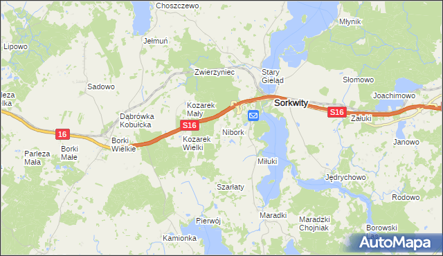 mapa Nibork, Nibork na mapie Targeo