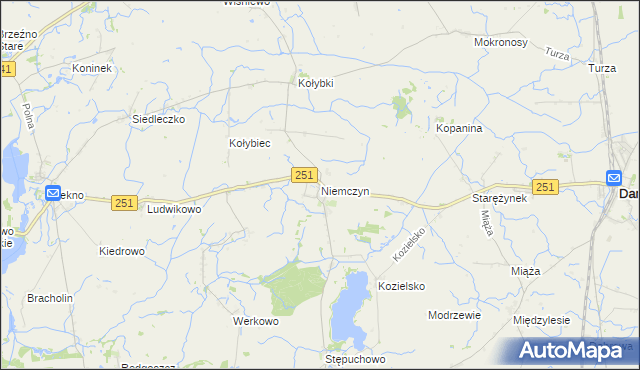 mapa Niemczyn gmina Damasławek, Niemczyn gmina Damasławek na mapie Targeo