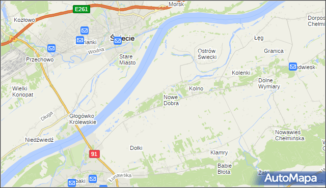 mapa Nowe Dobra gmina Chełmno, Nowe Dobra gmina Chełmno na mapie Targeo