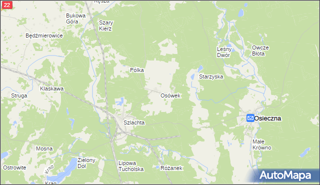 mapa Osówek gmina Osieczna, Osówek gmina Osieczna na mapie Targeo