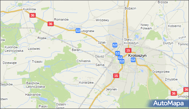 mapa Osusz, Osusz na mapie Targeo