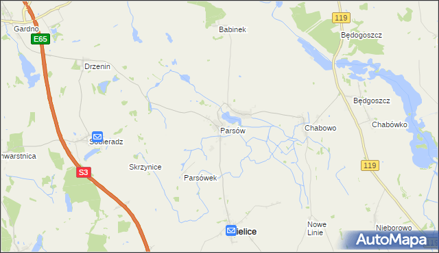 mapa Parsów, Parsów na mapie Targeo