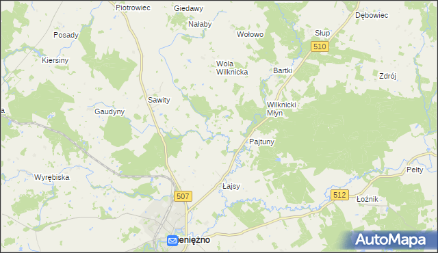 mapa Perwilty, Perwilty na mapie Targeo