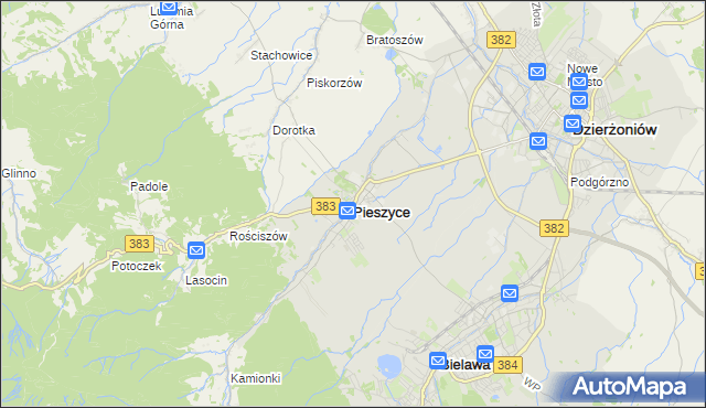 mapa Pieszyce, Pieszyce na mapie Targeo