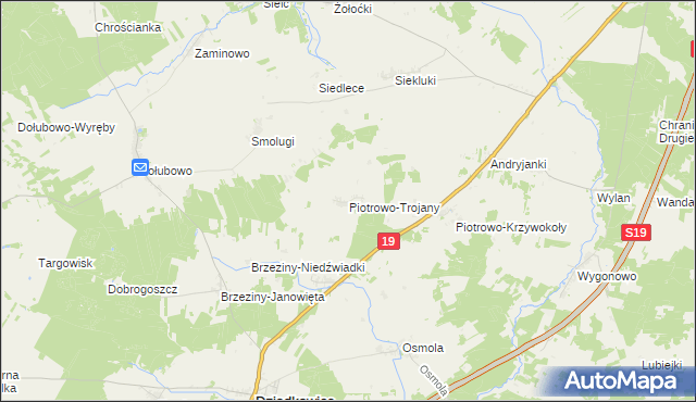 mapa Piotrowo-Trojany, Piotrowo-Trojany na mapie Targeo