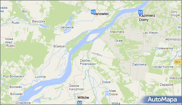 mapa Podgórz gmina Wilków, Podgórz gmina Wilków na mapie Targeo