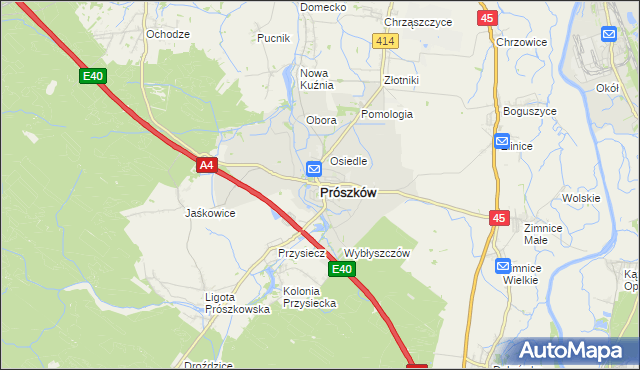 mapa Prószków, Prószków na mapie Targeo