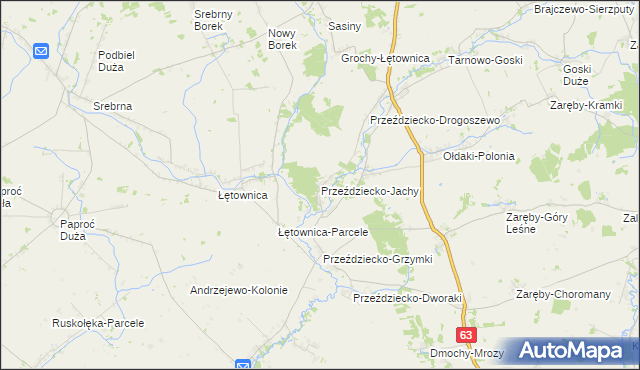 mapa Przeździecko-Jachy, Przeździecko-Jachy na mapie Targeo