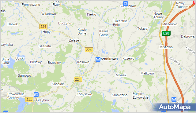 mapa Przodkowo, Przodkowo na mapie Targeo