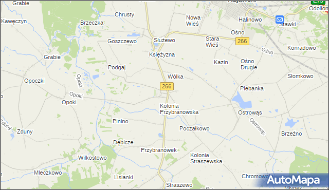mapa Przybranowo, Przybranowo na mapie Targeo