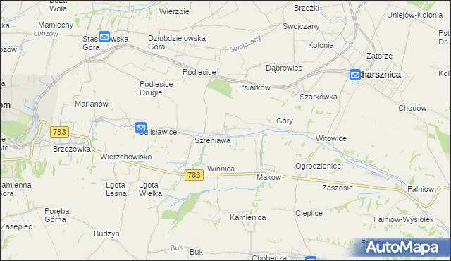 mapa Przybysławice gmina Gołcza, Przybysławice gmina Gołcza na mapie Targeo