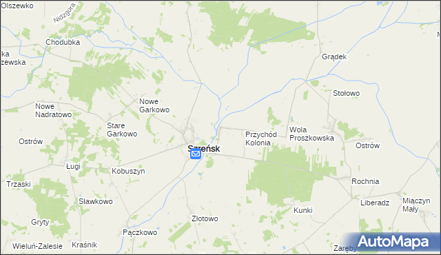 mapa Przychód gmina Szreńsk, Przychód gmina Szreńsk na mapie Targeo