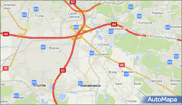mapa Przyszowice, Przyszowice na mapie Targeo