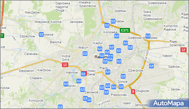 mapa Radomia, Radom na mapie Targeo