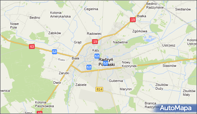 mapa Radzyń Podlaski, Radzyń Podlaski na mapie Targeo