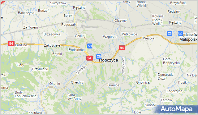 mapa Ropczyce, Ropczyce na mapie Targeo