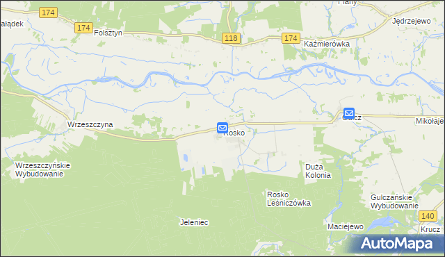 mapa Rosko, Rosko na mapie Targeo