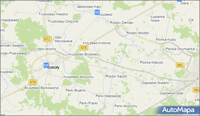 mapa Roszki Leśne, Roszki Leśne na mapie Targeo