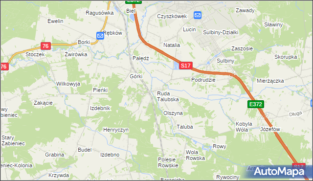 mapa Ruda Talubska, Ruda Talubska na mapie Targeo