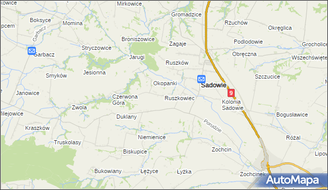 mapa Ruszkowiec, Ruszkowiec na mapie Targeo