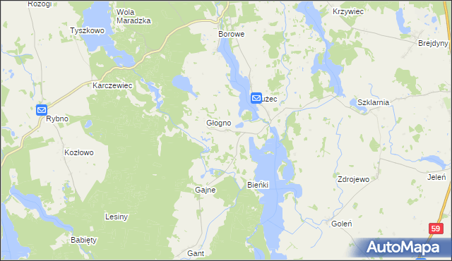 mapa Rutkowo gmina Piecki, Rutkowo gmina Piecki na mapie Targeo