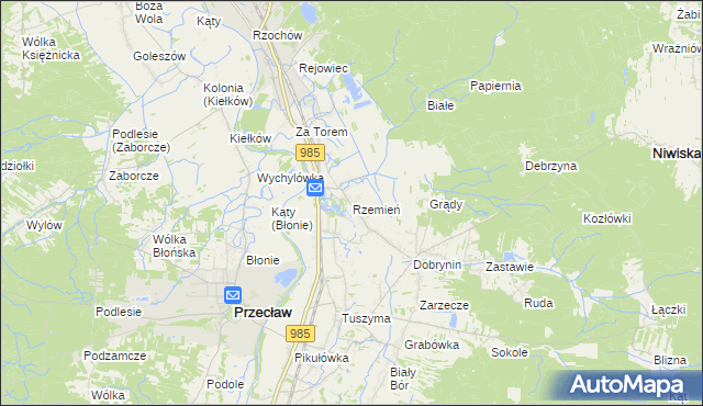 mapa Rzemień, Rzemień na mapie Targeo