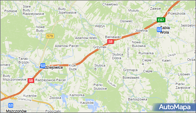 mapa Słubica A, Słubica A na mapie Targeo