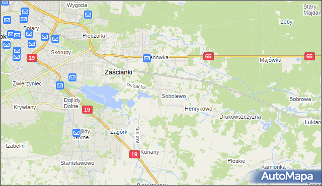 mapa Sobolewo gmina Supraśl, Sobolewo gmina Supraśl na mapie Targeo