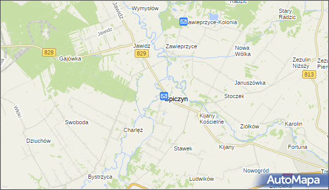 mapa Spiczyn, Spiczyn na mapie Targeo