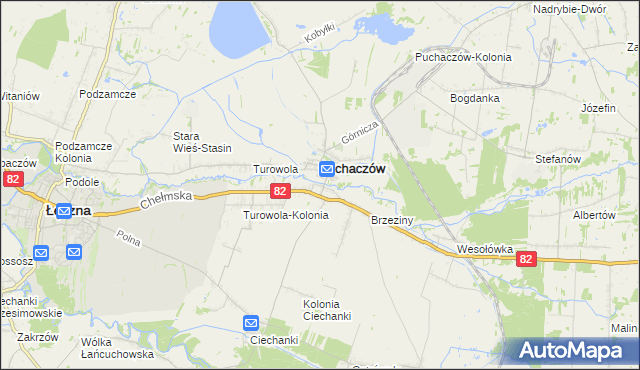 mapa Stara Wieś gmina Puchaczów, Stara Wieś gmina Puchaczów na mapie Targeo