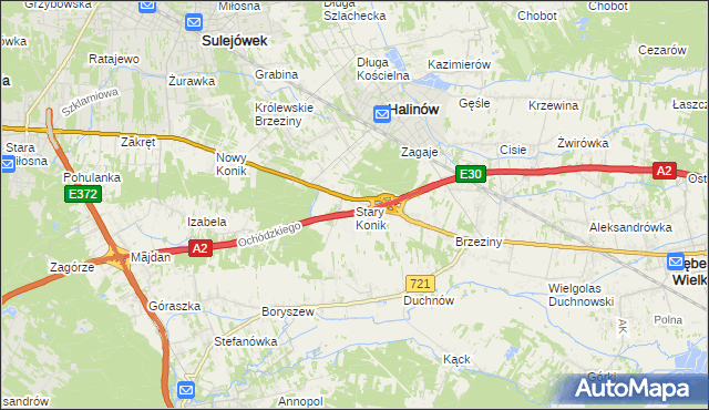 mapa Stary Konik, Stary Konik na mapie Targeo