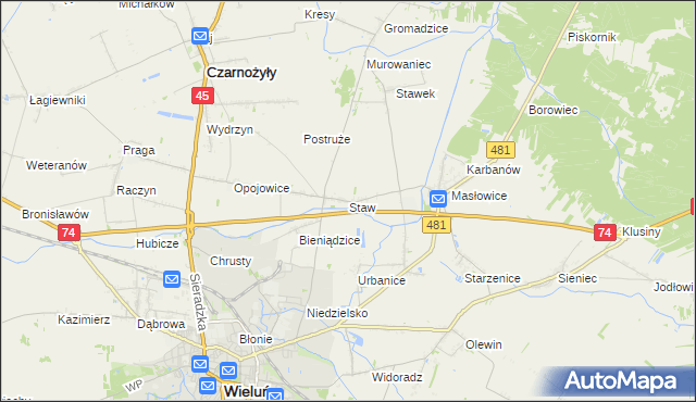 mapa Staw gmina Czarnożyły, Staw gmina Czarnożyły na mapie Targeo