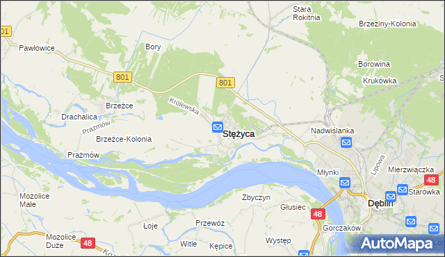 mapa Stężyca powiat rycki, Stężyca powiat rycki na mapie Targeo
