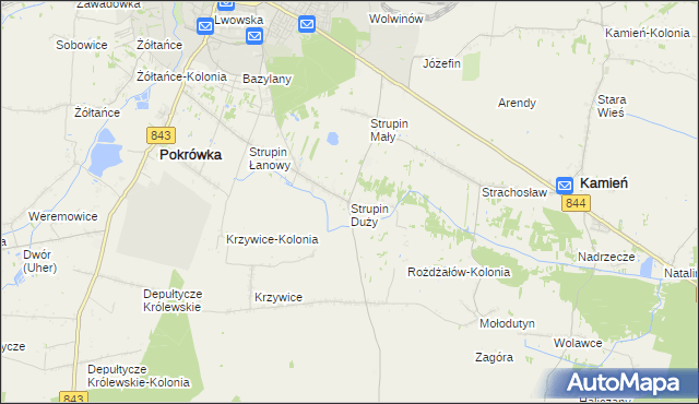 mapa Strupin Duży, Strupin Duży na mapie Targeo