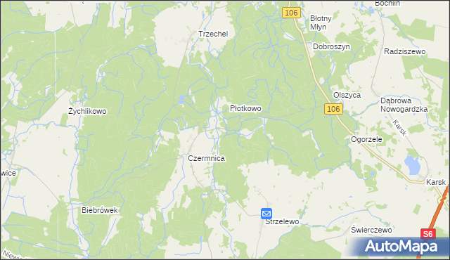 mapa Suchy Las gmina Nowogard, Suchy Las gmina Nowogard na mapie Targeo