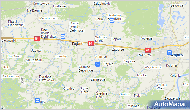 mapa Sufczyn gmina Dębno, Sufczyn gmina Dębno na mapie Targeo