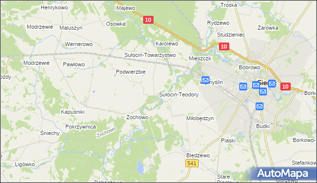 mapa Sułocin-Teodory, Sułocin-Teodory na mapie Targeo