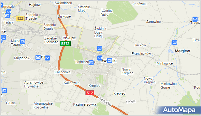 mapa Świdnika, Świdnik na mapie Targeo