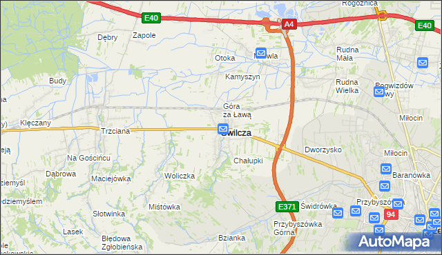 mapa Świlcza, Świlcza na mapie Targeo
