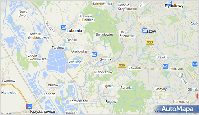 mapa Syrynia, Syrynia na mapie Targeo