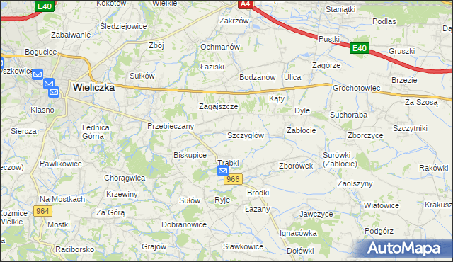 mapa Szczygłów, Szczygłów na mapie Targeo