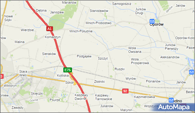 mapa Szczyt, Szczyt na mapie Targeo