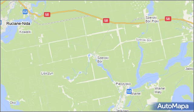 mapa Szeroki Bór, Szeroki Bór na mapie Targeo