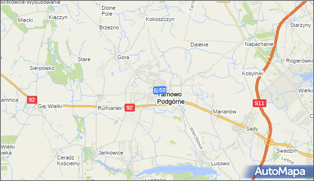 mapa Tarnowo Podgórne, Tarnowo Podgórne na mapie Targeo