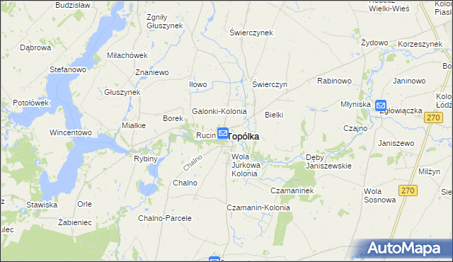 mapa Topólka powiat radziejowski, Topólka powiat radziejowski na mapie Targeo